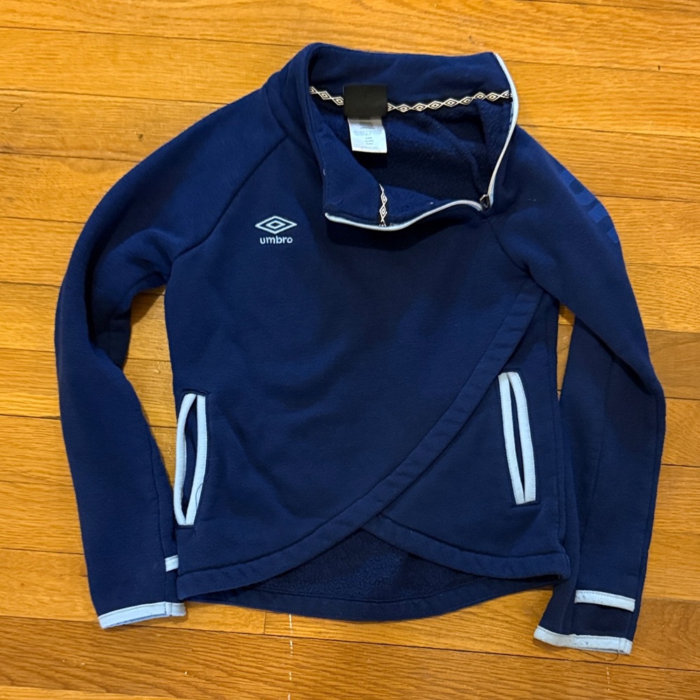 Umbro Navy Fleece Wrap Pullover